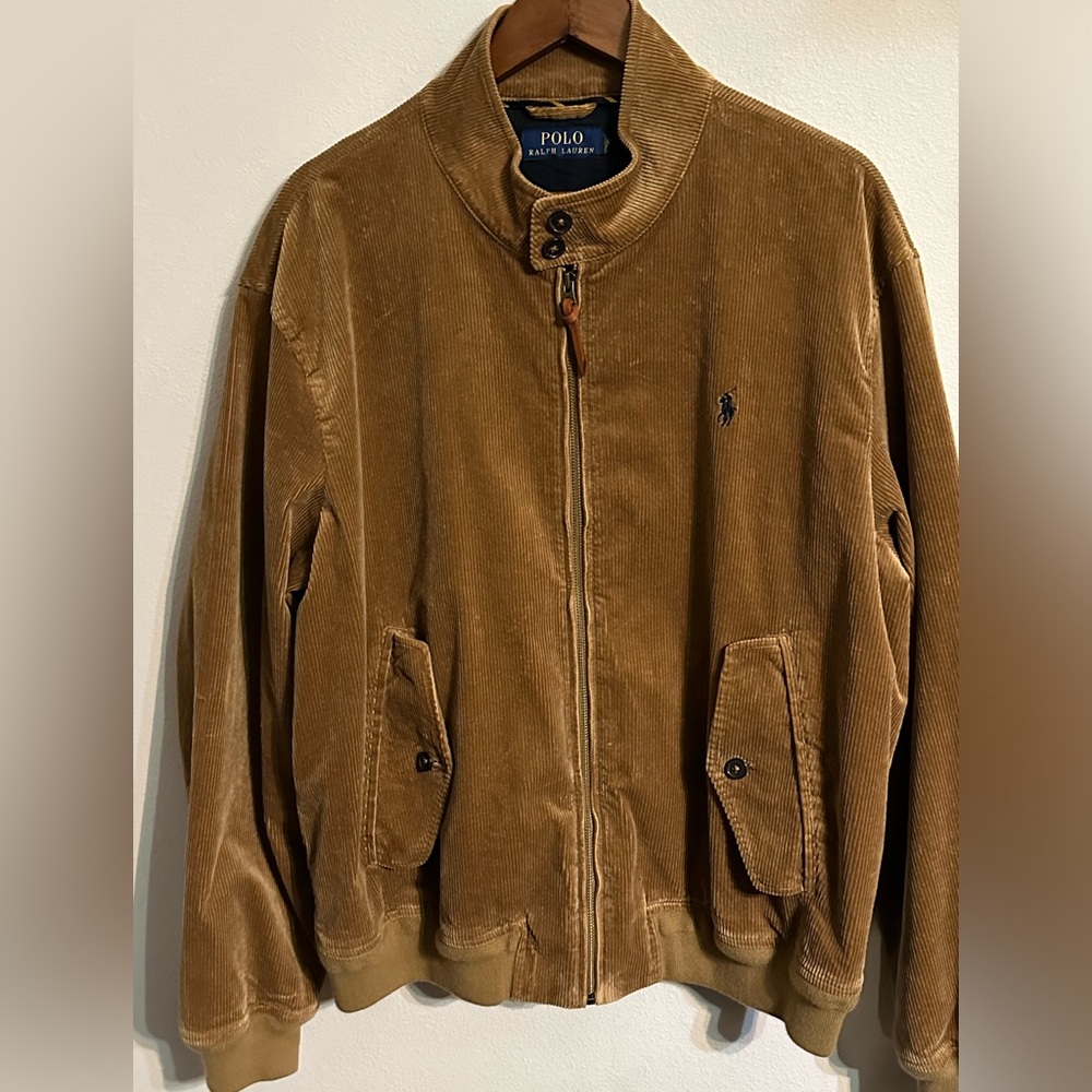 Ralph Lauren Mens Brown Corduroy Bomber Jacket